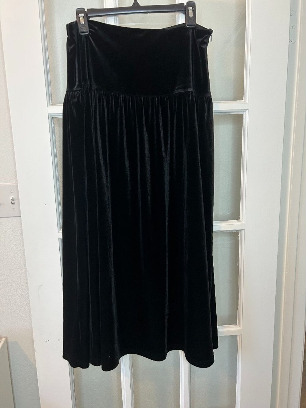 LUCY PARIS STITCH FIX BLACK VELVET SKIRT DAISY DROP WAIST HOLIDAY OUTFIT XL